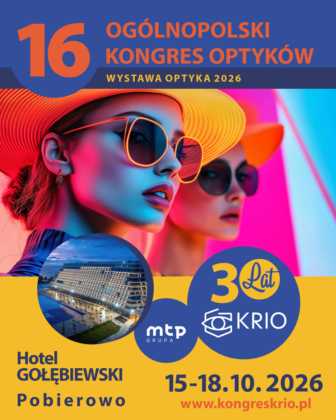 Plakat 16. Ogólnopolskiego Kongresu Optyków KRIO i Wystawy OPTYKA 2026